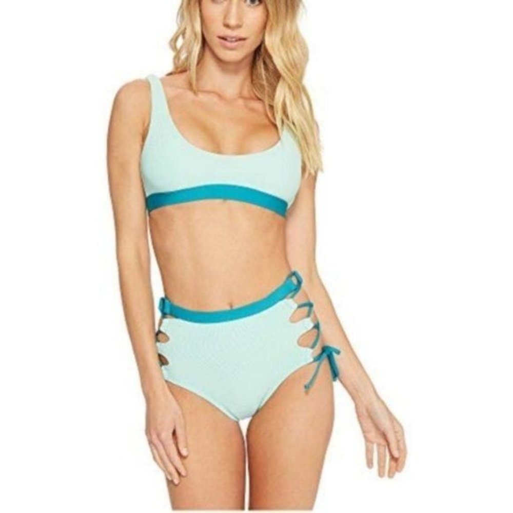 Splendid Color Block High Waisted Bikini Bottom - Picture 8 of 8